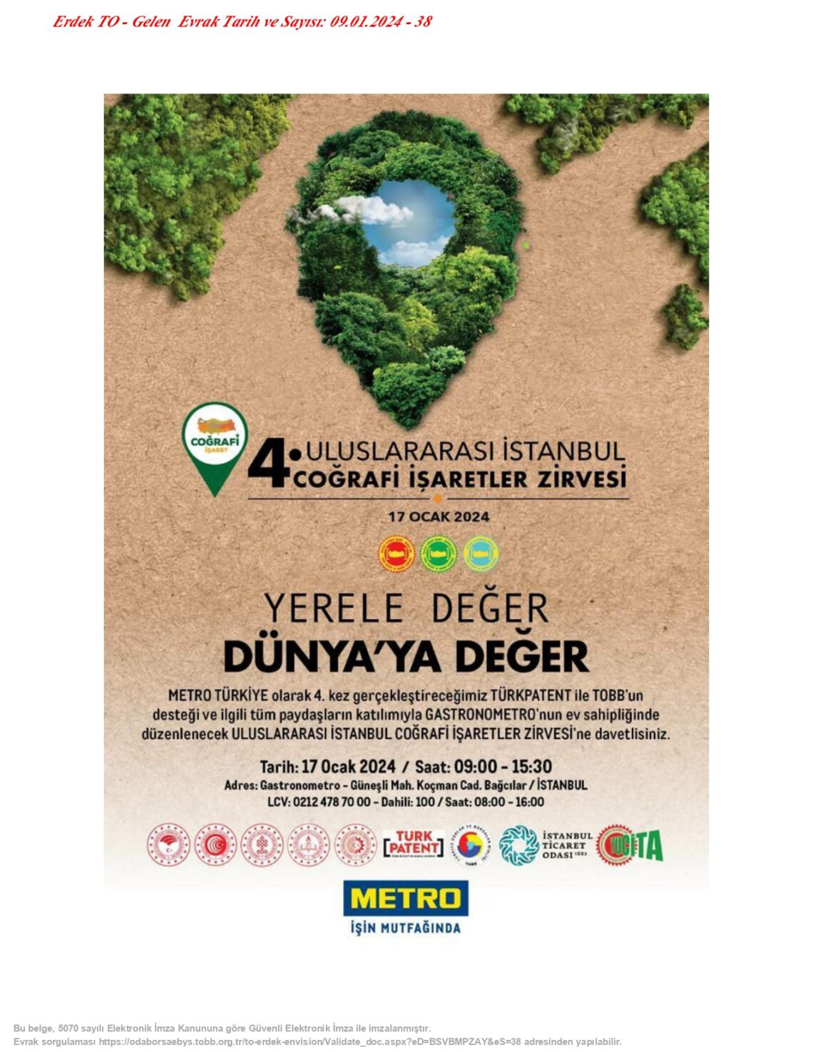 Uluslararası Coğrafi İşaretler Zirvesi Hk.