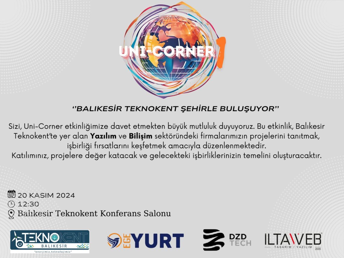 Balıkesir Teknokent “Uni-Corner” Etkinliği Daveti