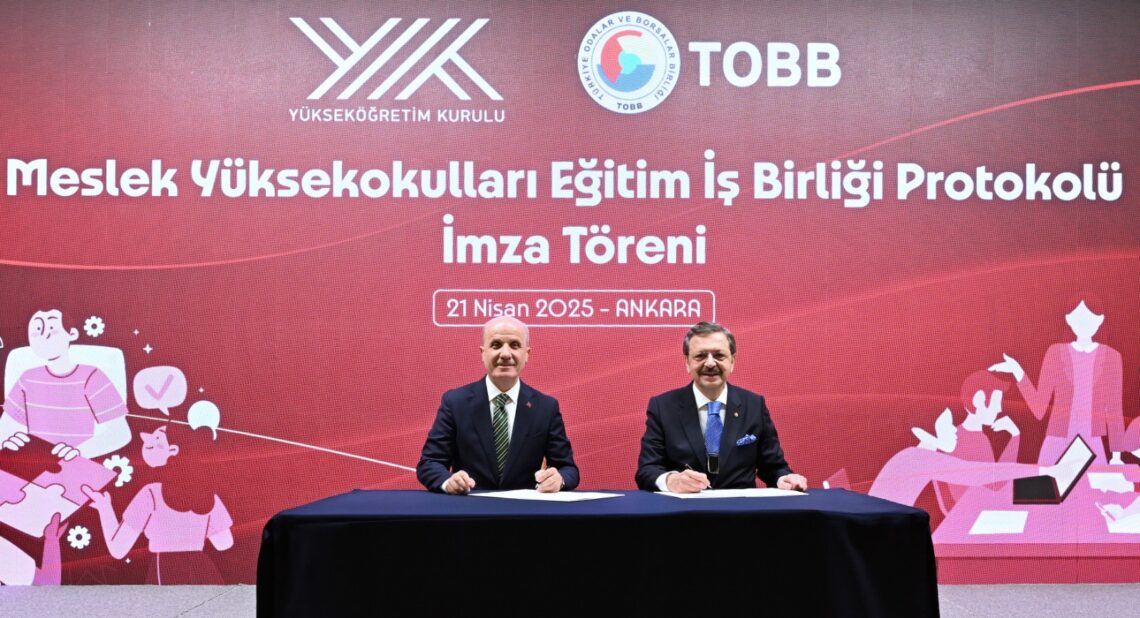 TOBB İş Dünyası ve Yüksek Öğretim Kurulu Arasında,81 İlde 103 Üniversite ve 388 Meslek Yüksek Okulunda, Uygulamalı Eğitim Modeli ile, Öğrencilerin Staj ve Okul Sonrası İş Bulma İmkânı Konusunda Koordinasyon Sağlamak Üzere İş Birliği Protokolü İmza Törenine Katılım Sağladık.