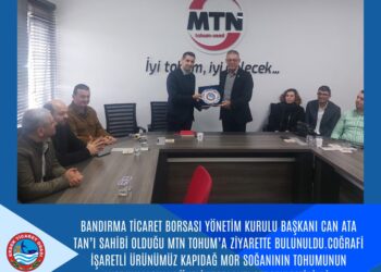 Bandırma Ticaret Borsası Yönetim Kurulu Başkanı Can Ata Tan’ı Sahibi Olduğu MTN Tohum’a Ziyarette Bulunuldu. Coğrafi İşaretli Ürünümüz Kapıdağ Mor Soğanın Tohumunun Korunmasına Yönelik Toplantı Gerçekleştirildi.